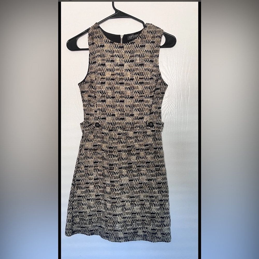 Black and Brown Business Professional Sleeveless Dress